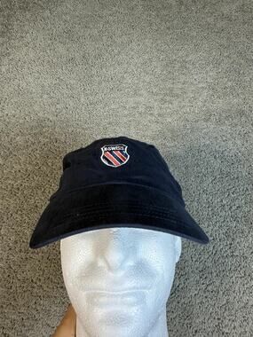 K-Swiss Hat Cap Strap Back Mens One Size Blue Twill Shield Logo Embroidered